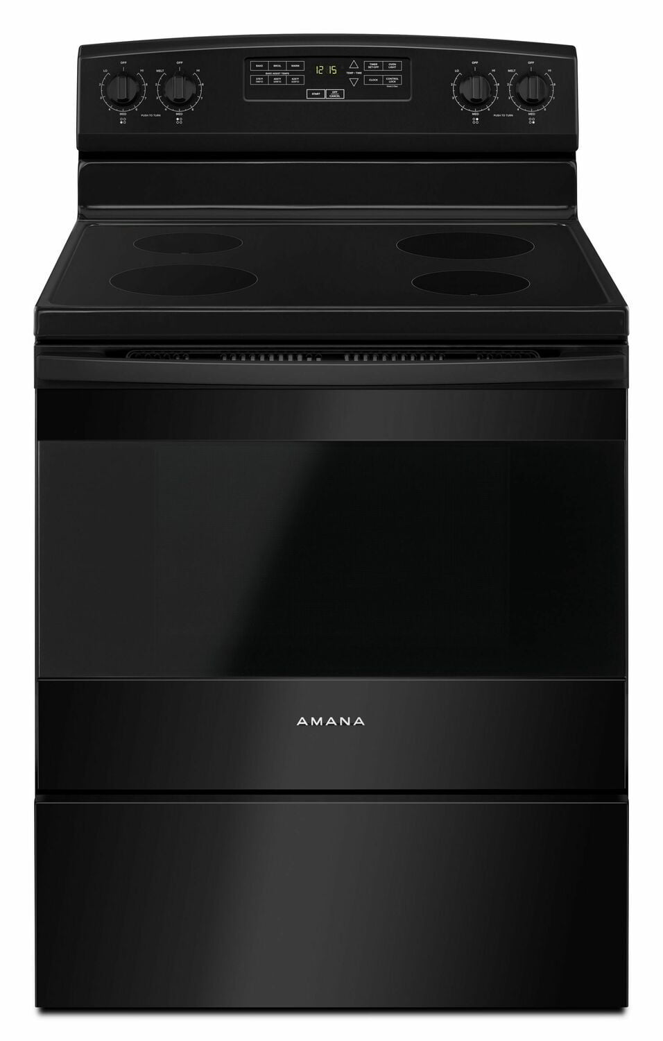 Amana AER6303MFB 30-Zoll-Elektroherd mit extragroßem Ofenfenster, Schwarz