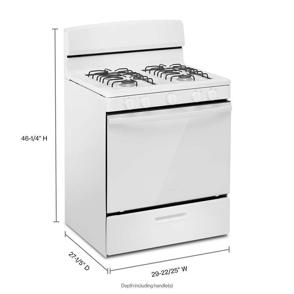 Amana AGR4203MNW Amana® 30-Zoll-Gasherd mit leicht zu reinigender Glastür