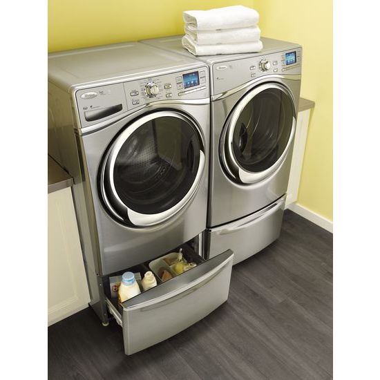 Amana XHPC155YC 15.5 Sockel für Frontlader-Waschmaschine und -Trockner mit Stauraum – Chrom