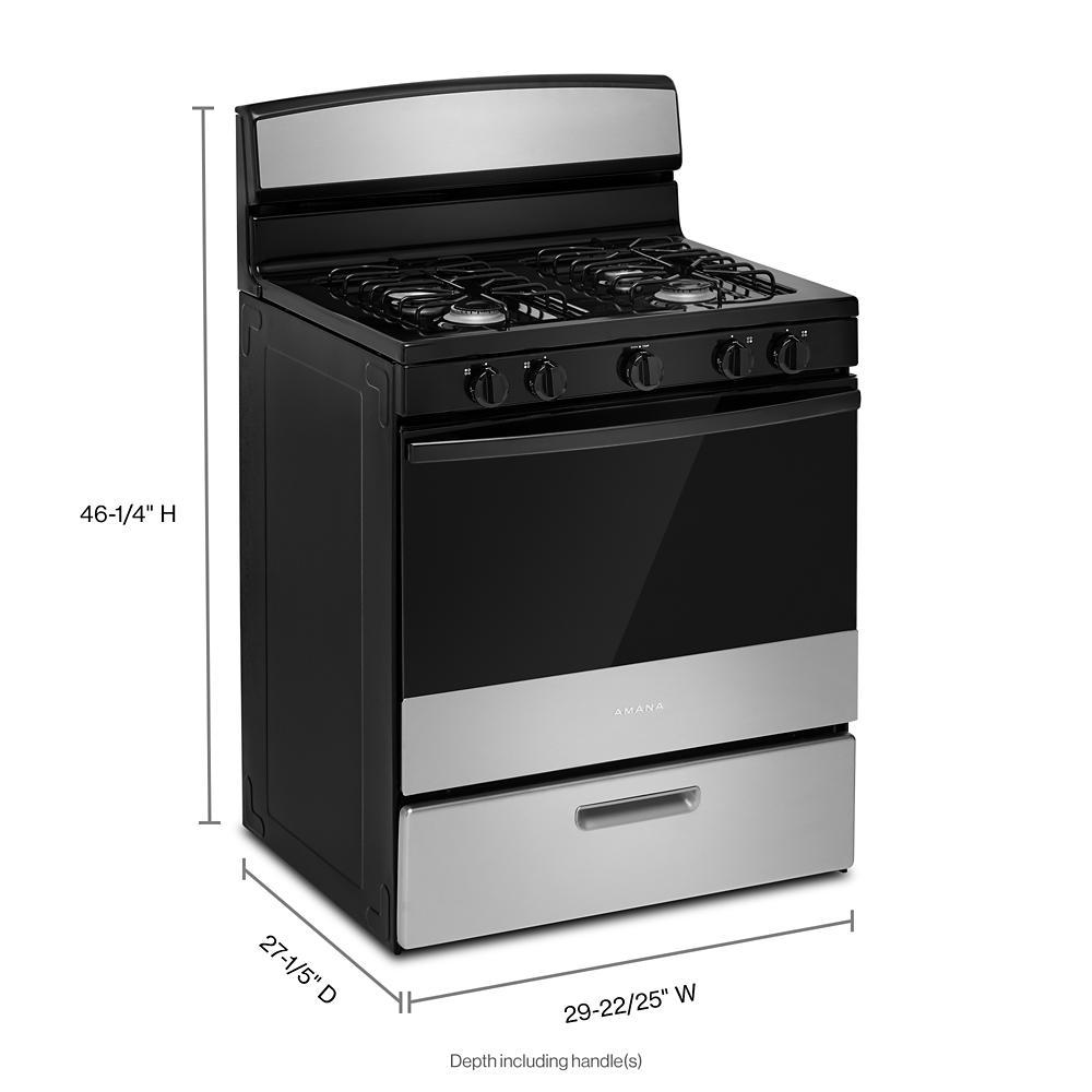 Amana AGR4203MNS Amana® 30-Zoll-Gasherd mit leicht zu reinigender Glastür