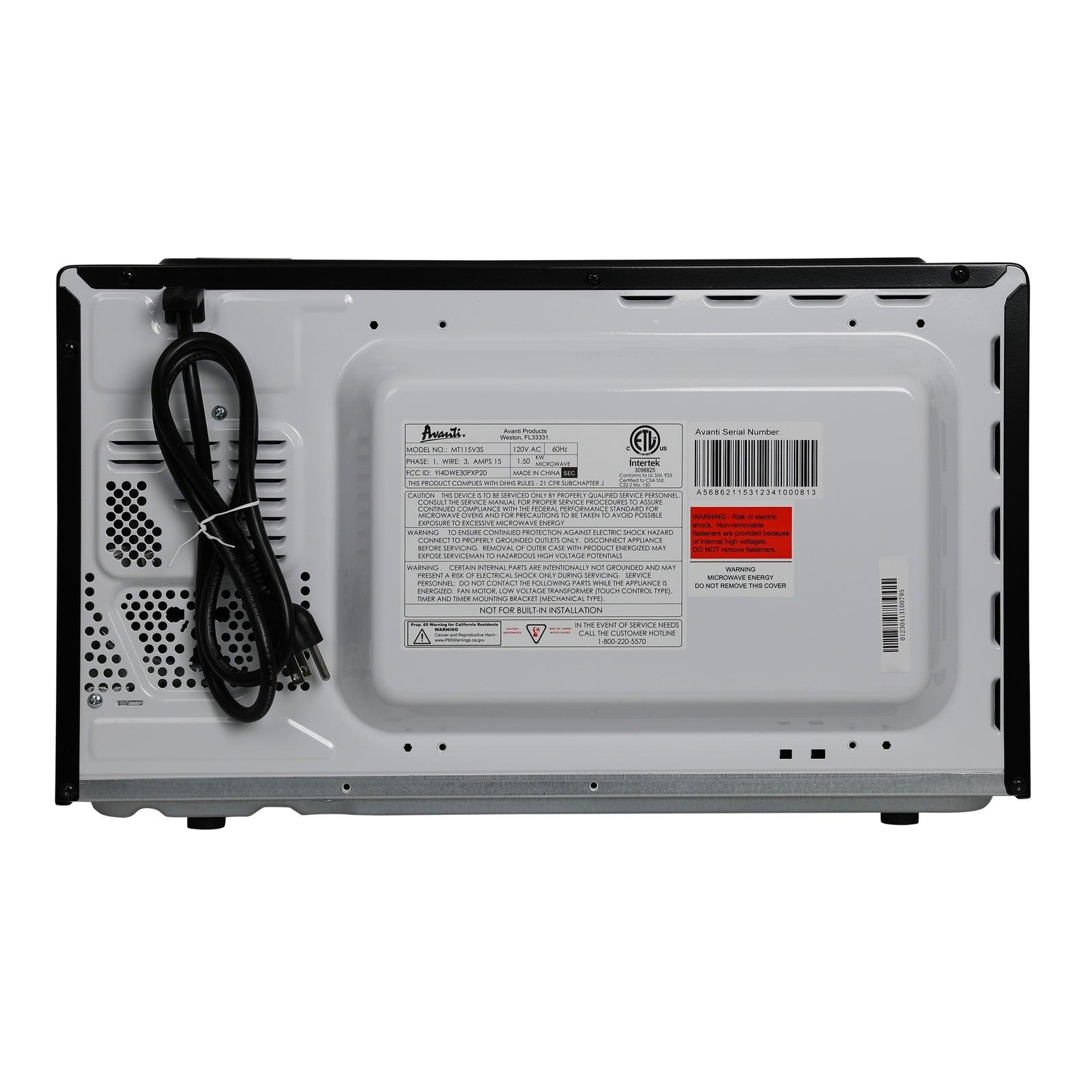 Avanti MT115V0W Avanti Mikrowellenherd, 1,1 Kubikfuß Fassungsvermögen – Weiß / 1,1 Kubikfuß