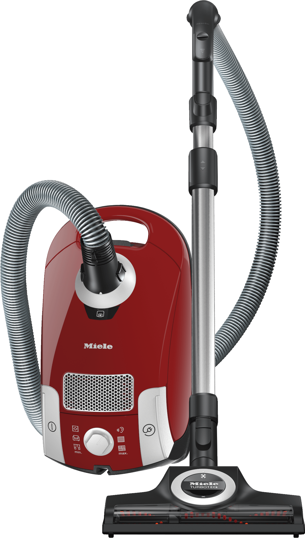 Miele COMPACT C1 HOMECARE POWERLINE SCAO3 MANGO RED Compact C1 Homecare Powerline – Scao3 – Bodenstaubsauger mit Turbobürste für Hartböden und kurz- und mittelflorige Teppiche.