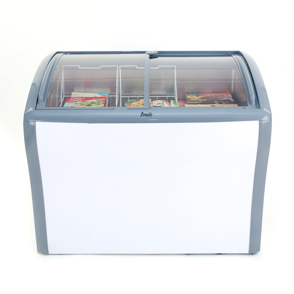 Avanti CFC836Q0WG Avanti 9,5 Kubikfuß gewerblicher Gefrier- oder Kühlschrank mit Glasplatte – Weiß / 9,5 Kubikfuß