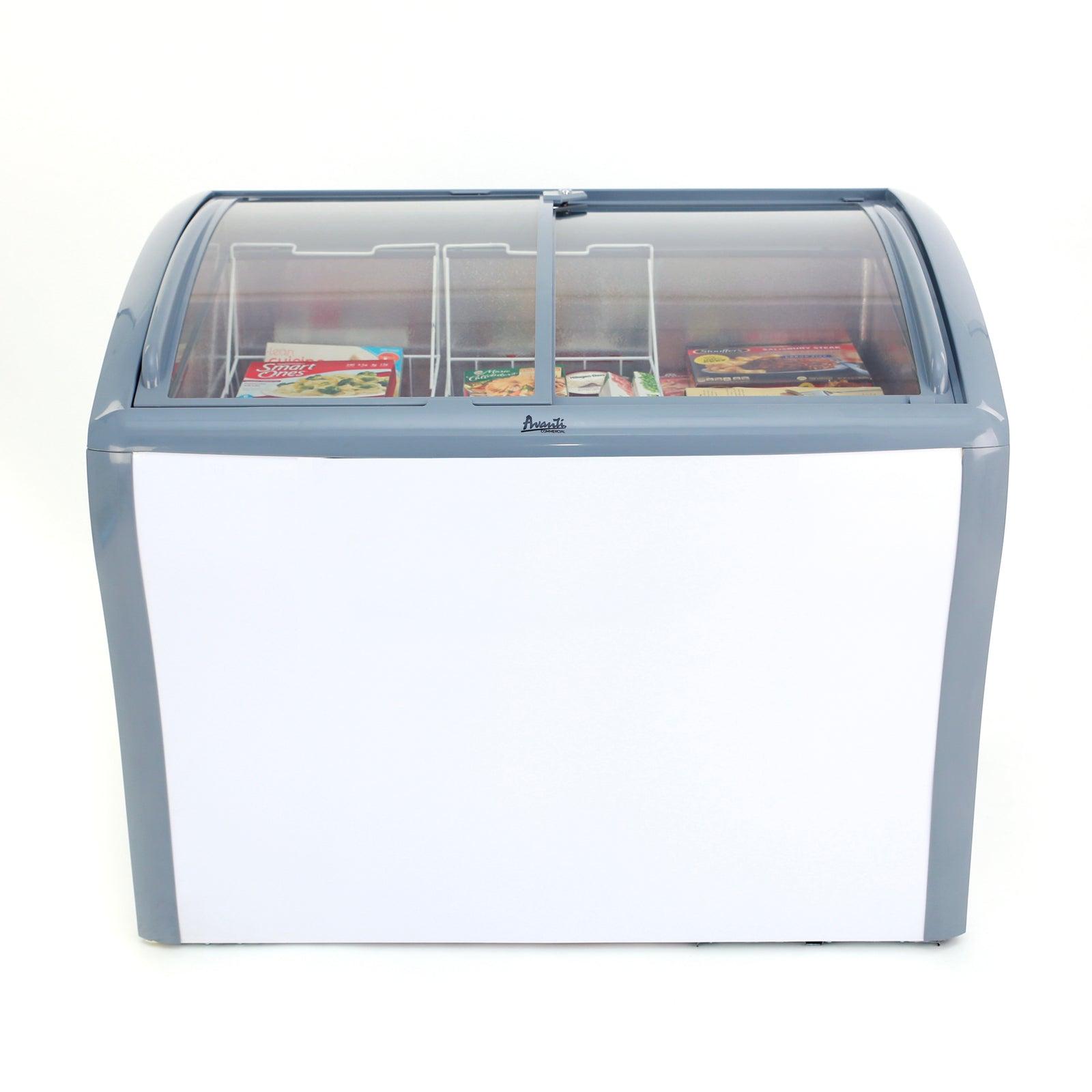 Avanti CFC836Q0WG Avanti 9,5 Kubikfuß gewerblicher Gefrier- oder Kühlschrank mit Glasplatte – Weiß / 9,5 Kubikfuß