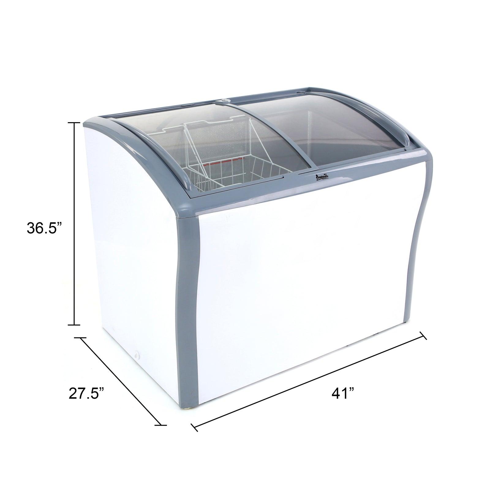 Avanti CFC836Q0WG Avanti 9,5 Kubikfuß gewerblicher Gefrier- oder Kühlschrank mit Glasplatte – Weiß / 9,5 Kubikfuß