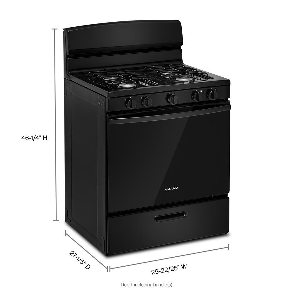 Amana AGR4203MNB Amana® 30-Zoll-Gasherd mit leicht zu reinigender Glastür