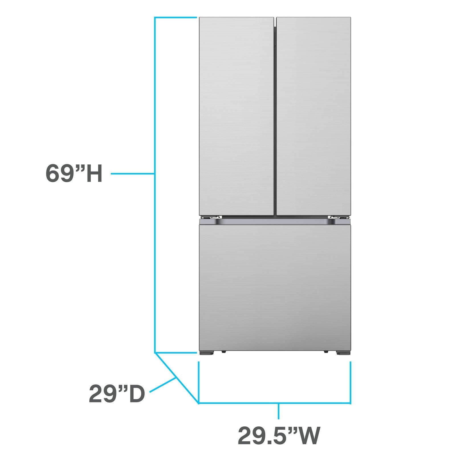 Avanti FFFDS175L3S Avanti Frostfreier French-Door-Kühlschrank, 17,5 Kubikfuß – Edelstahl / 17,50 Kubikfuß