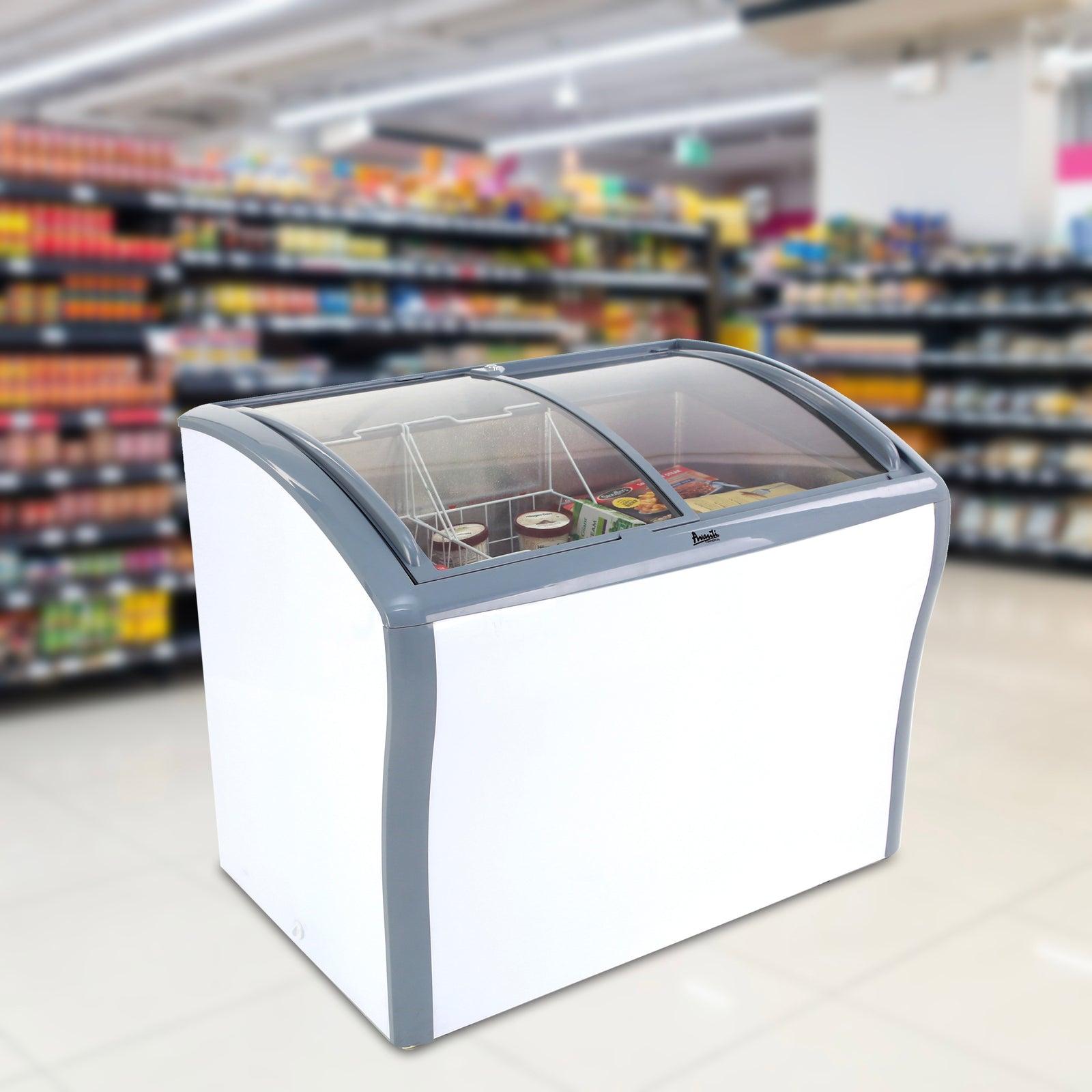 Avanti CFC836Q0WG Avanti 9,5 Kubikfuß gewerblicher Gefrier- oder Kühlschrank mit Glasplatte – Weiß / 9,5 Kubikfuß