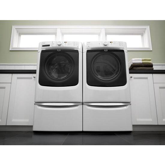 Amana XHPC155XW Wäschesockel mit Chromgriff und Aufbewahrungsschublade, 15,5 Zoll, Weiß