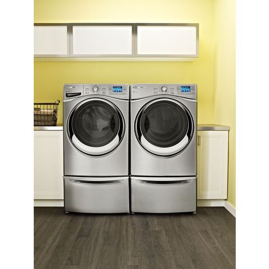 Amana XHPC155YC 15.5 Sockel für Frontlader-Waschmaschine und -Trockner mit Stauraum – Chrom