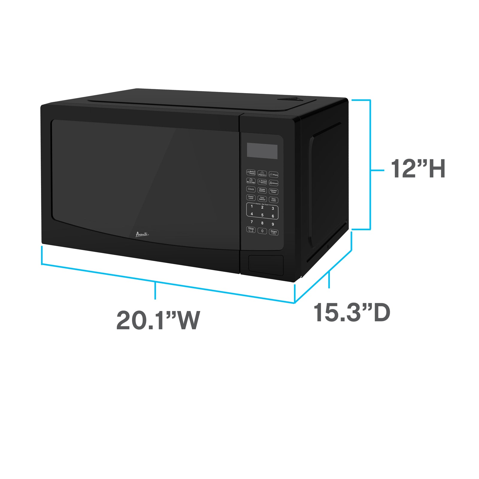Avanti MT115V1B Avanti Mikrowellenherd, 1,1 Kubikfuß Fassungsvermögen – Schwarz / 1,1 Kubikfuß