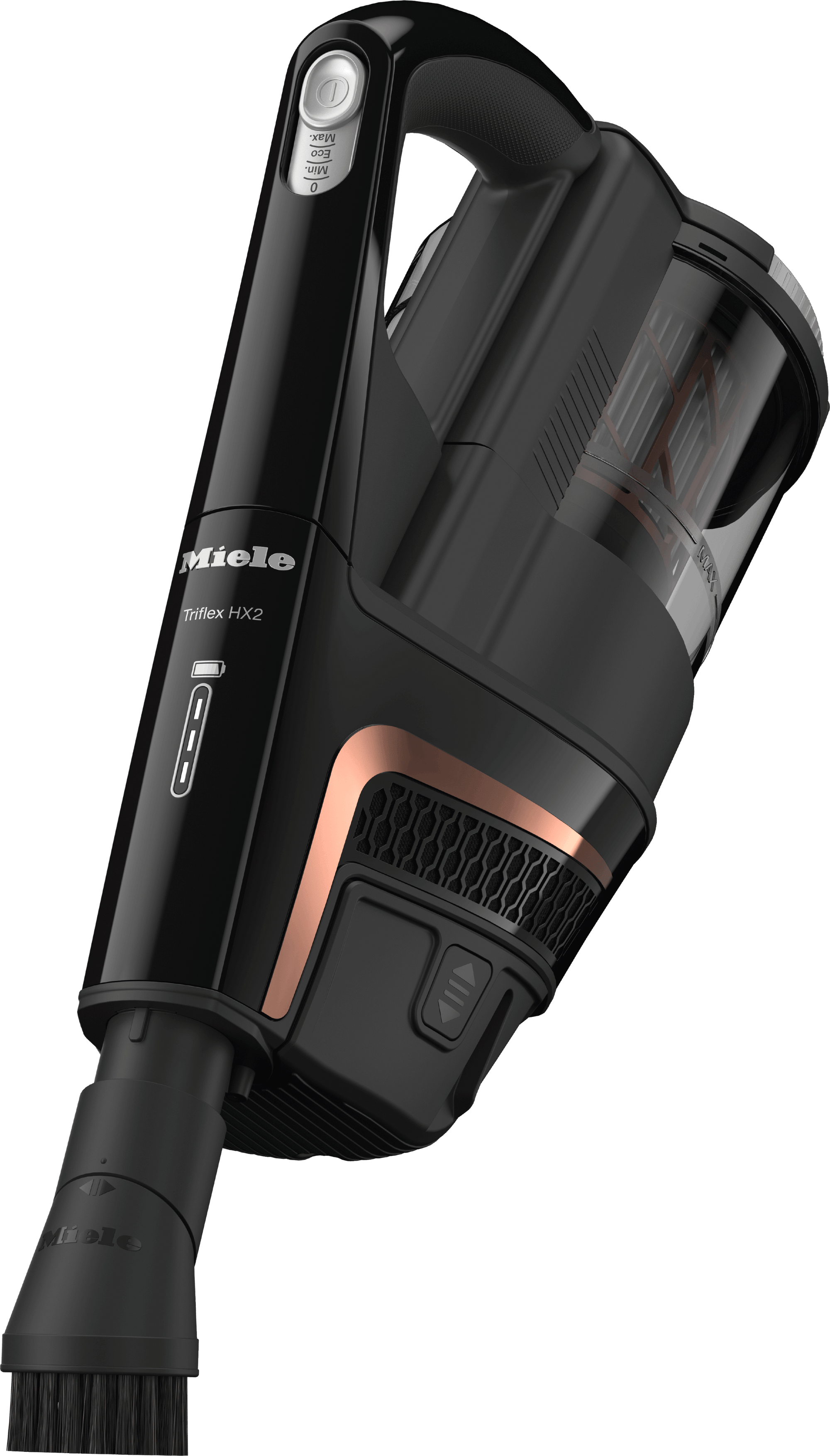 Miele TRIFLEX HX2 RUNNER OBSIDIANSCHWARZ Triflex Hx2 Runner - Kabelloser Stabstaubsauger Konstant hohe Saugleistung Bis zu 60+60 Min Laufzeit Automatische Bodenerkennung