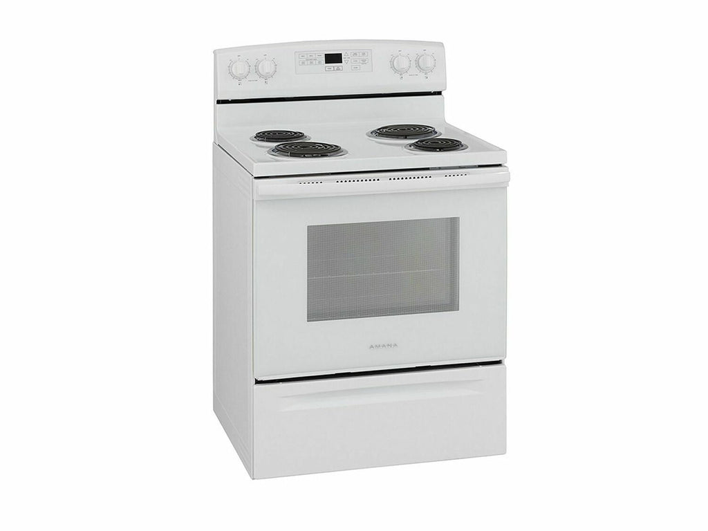 Amana ACR4503SFW 30-Zoll-Elektroherd mit Selbstreinigungsoption – Weiß