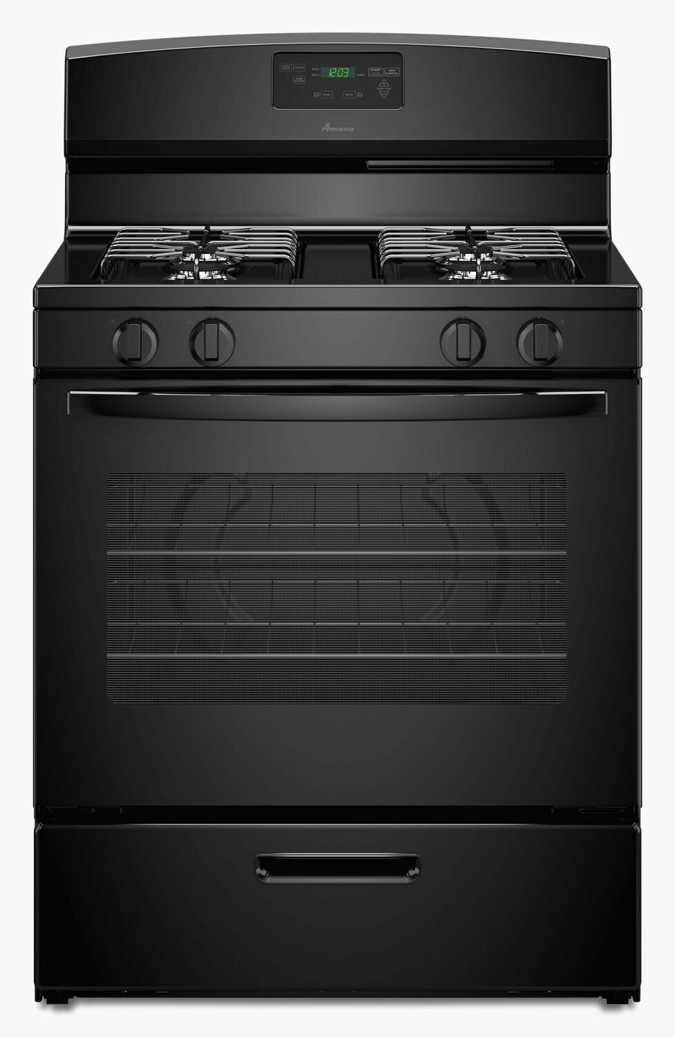 Amana AGR5330BAB 30-Zoll-Gasherd mit Easy-Touch-Elektroniksteuerung, Schwarz