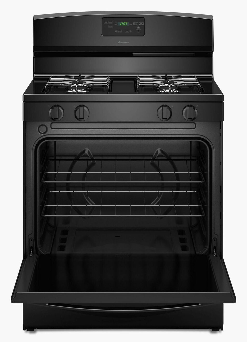 Amana AGR5330BAB 30-Zoll-Gasherd mit Easy-Touch-Elektroniksteuerung, Schwarz