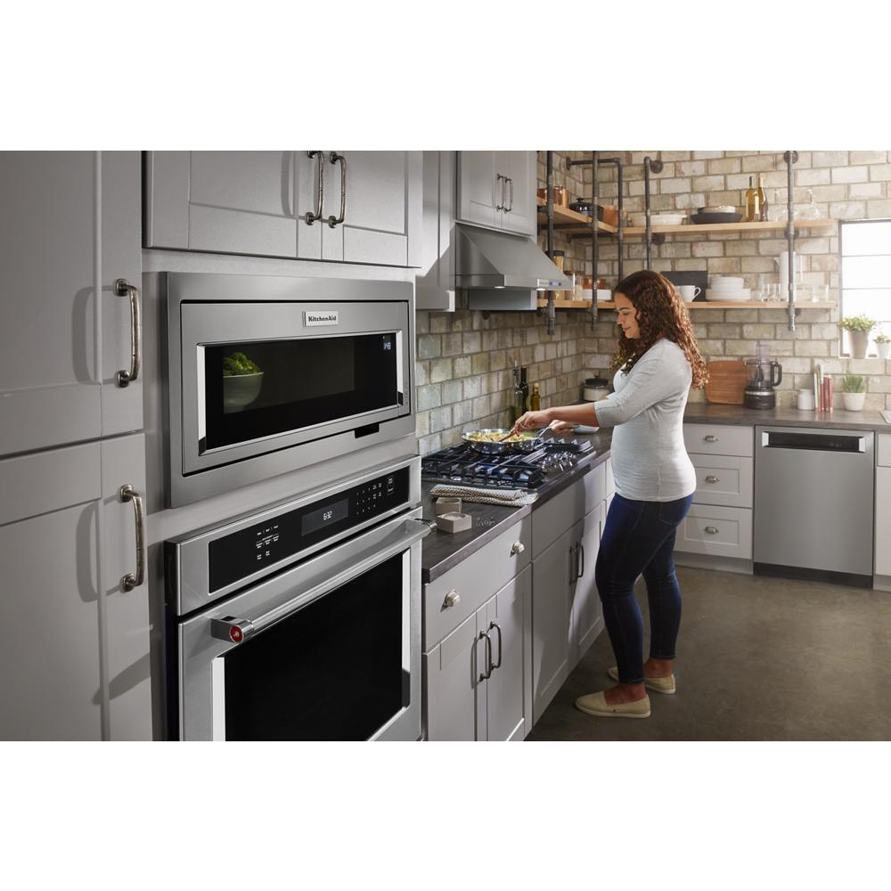 Amana W11451314 Einbau-Mikrowelle mit flachem Profil, schmales Verkleidungsset mit Taschengriff, Edelstahl