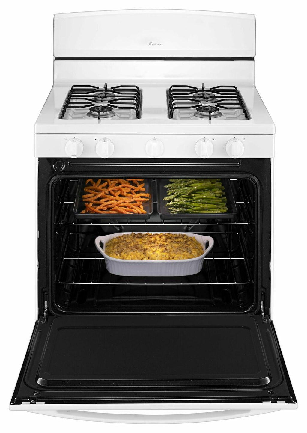 Amana AGR4230BAW 30-Zoll-Gasherd mit leicht zugänglicher Grilltür, Weiß