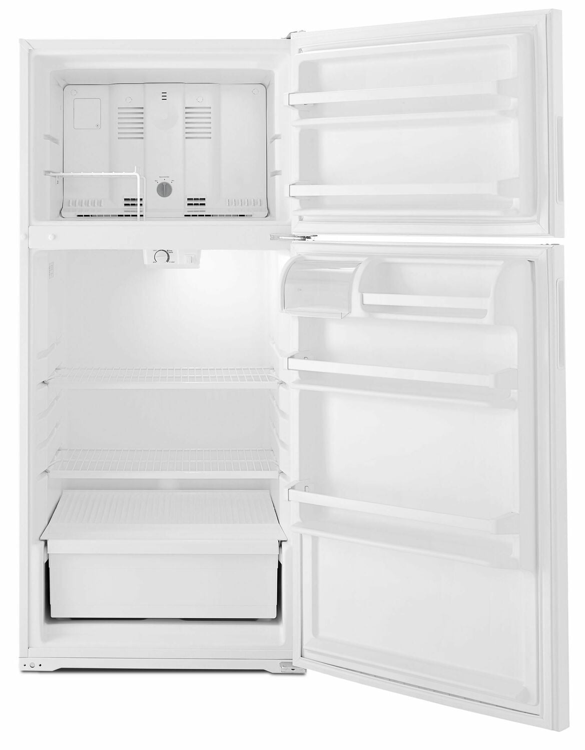 Amana ART104TFDW 28-Zoll-Kühlschrank mit Gefrierfach oben und Milchfach, Weiß