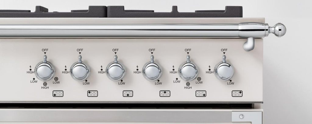 Bertazzoni HER366BCFEPAVT range_continuous_grates 36 Zoll Dual Fuel Range, 6 Messingbrenner und Gusseisengrillplatte, elektrischer selbstreinigender Ofen Avorio