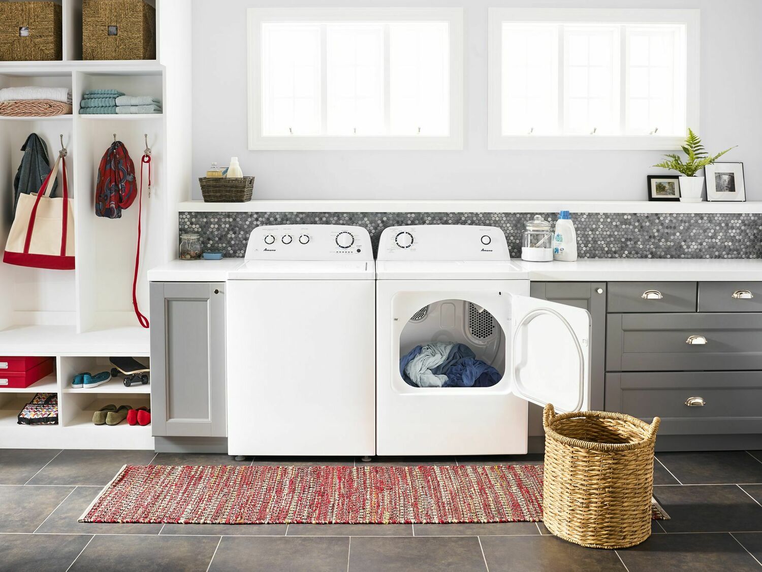 Amana NED4655EW Elektrischer Trockner (6,5 Kubikfuß, mit Knitterschutz-Option) – Weiß