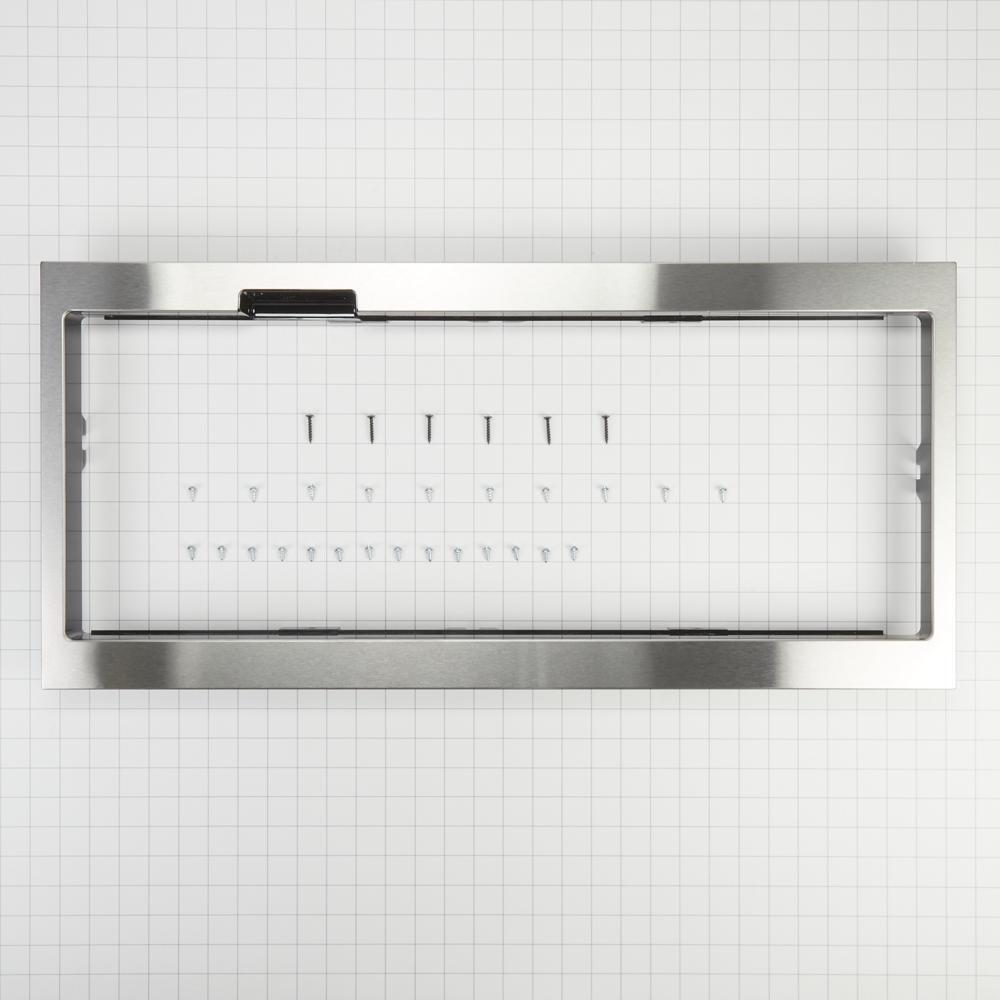 Amana W11451314 Einbau-Mikrowelle mit flachem Profil, schmales Verkleidungsset mit Taschengriff, Edelstahl