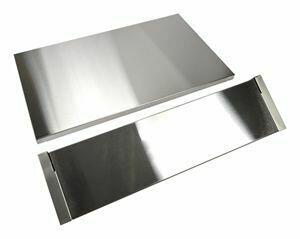 Amana W10225949 Edelstahl-Rückwand mit Doppelpositionsregal, Grau