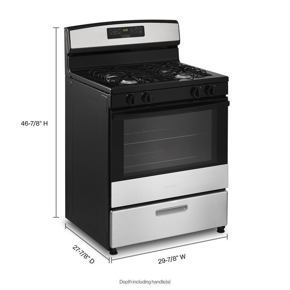 Amana AGR6303MMS 30-Zoll-Gasherd mit Backassistent-Temperaturen