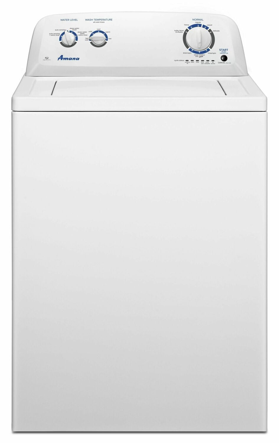 Amana NTW4516FW Toplader-Waschmaschine mit Doppelwirkungsrührwerk, 3,5 Kubikfuß, Weiß