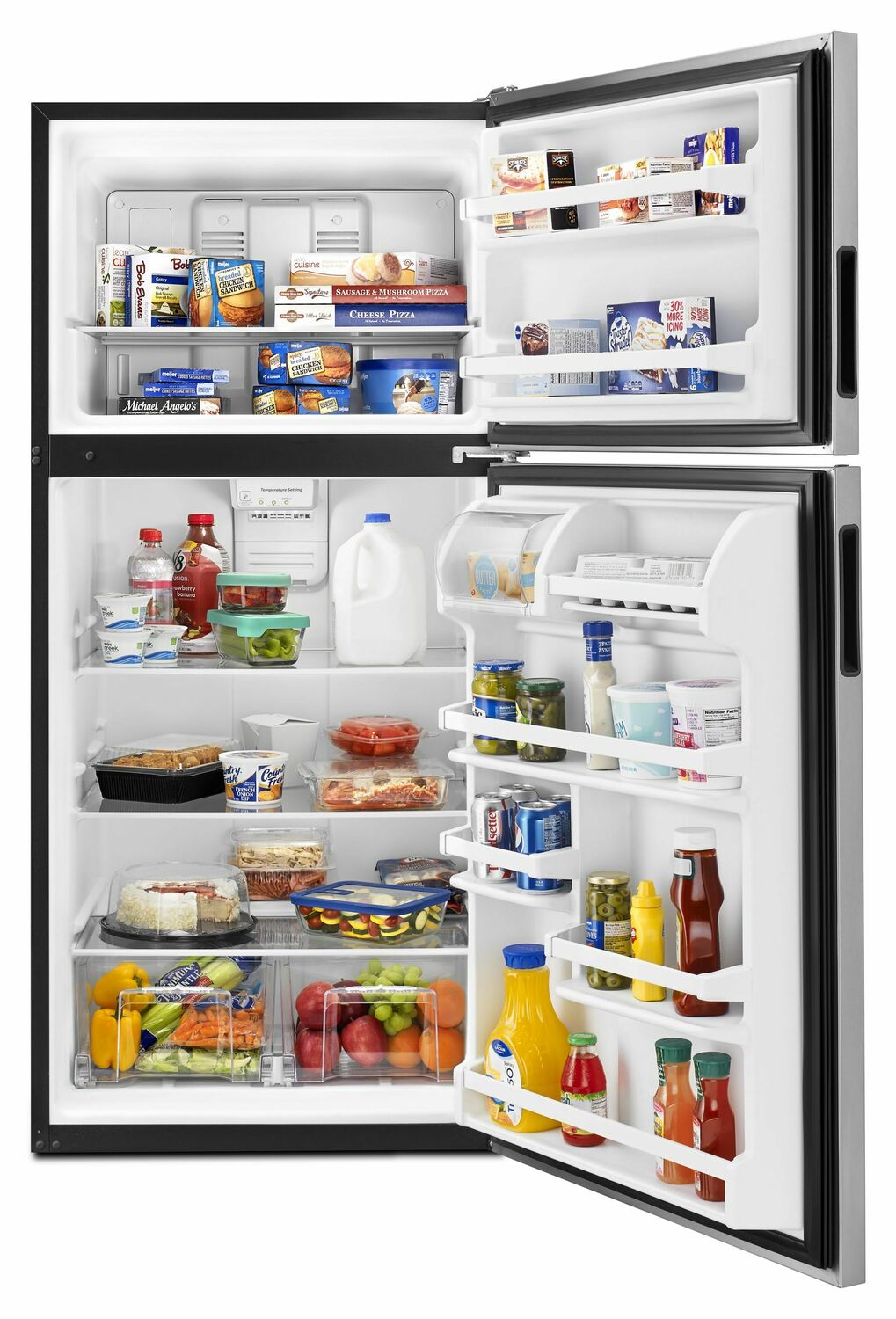 Amana ART318FFDS 30-Zoll-Amana®-Kühlschrank mit Gefrierfach oben und Glasböden – Edelstahl