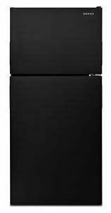 Amana ART308FFDB 30 Zoll breiter Kühlschrank mit Gefrierfach oben und Garden Fresh Crisper Bins – 18 Kubikfuß – Schwarz