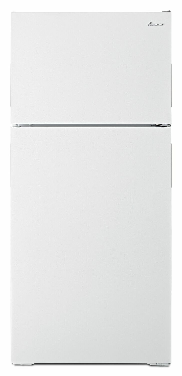 Amana ART104TFDW 28-Zoll-Kühlschrank mit Gefrierfach oben und Milchfach, Weiß