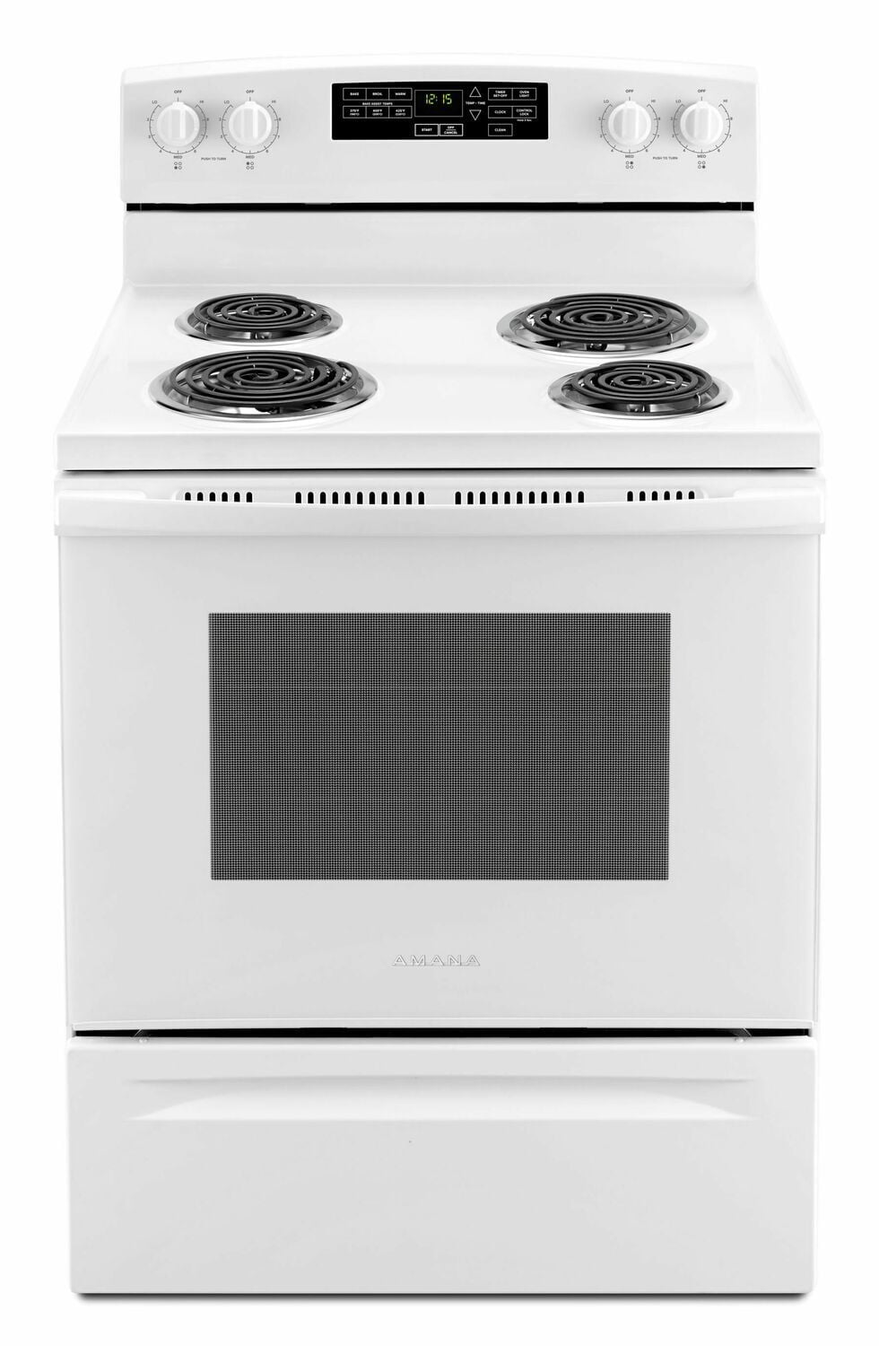 Amana ACR4503SFW 30-Zoll-Elektroherd mit Selbstreinigungsoption – Weiß
