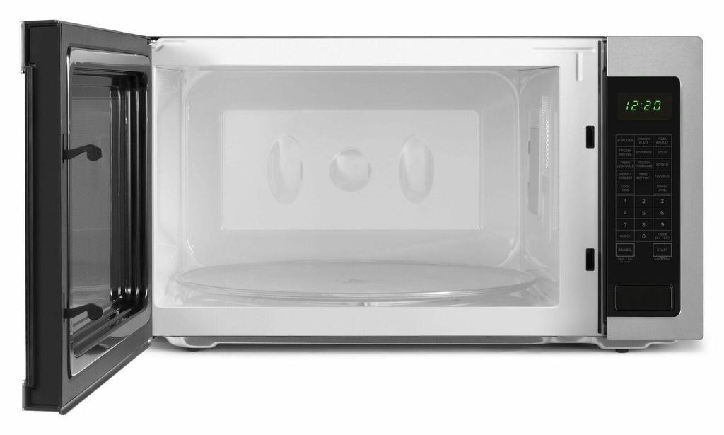 Amana AMC4322GS 2,2 Kubikfuß Tischmikrowelle mit 30-Sekunden-Nachheizfunktion, Schwarz auf Edelstahl