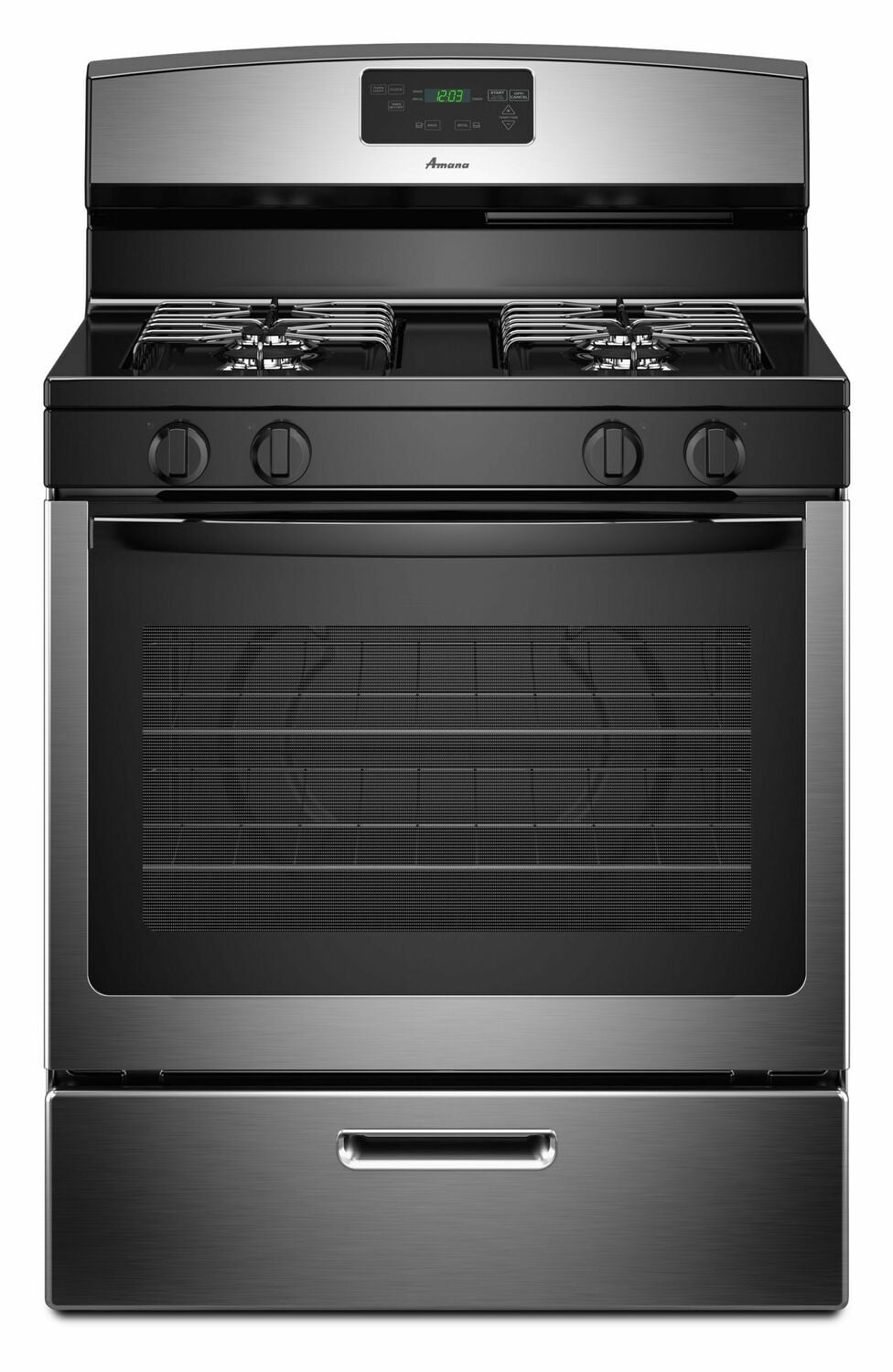 Amana AGR5330BAS 30-Zoll-Gasherd mit Easy-Touch-Elektroniksteuerung – Edelstahl